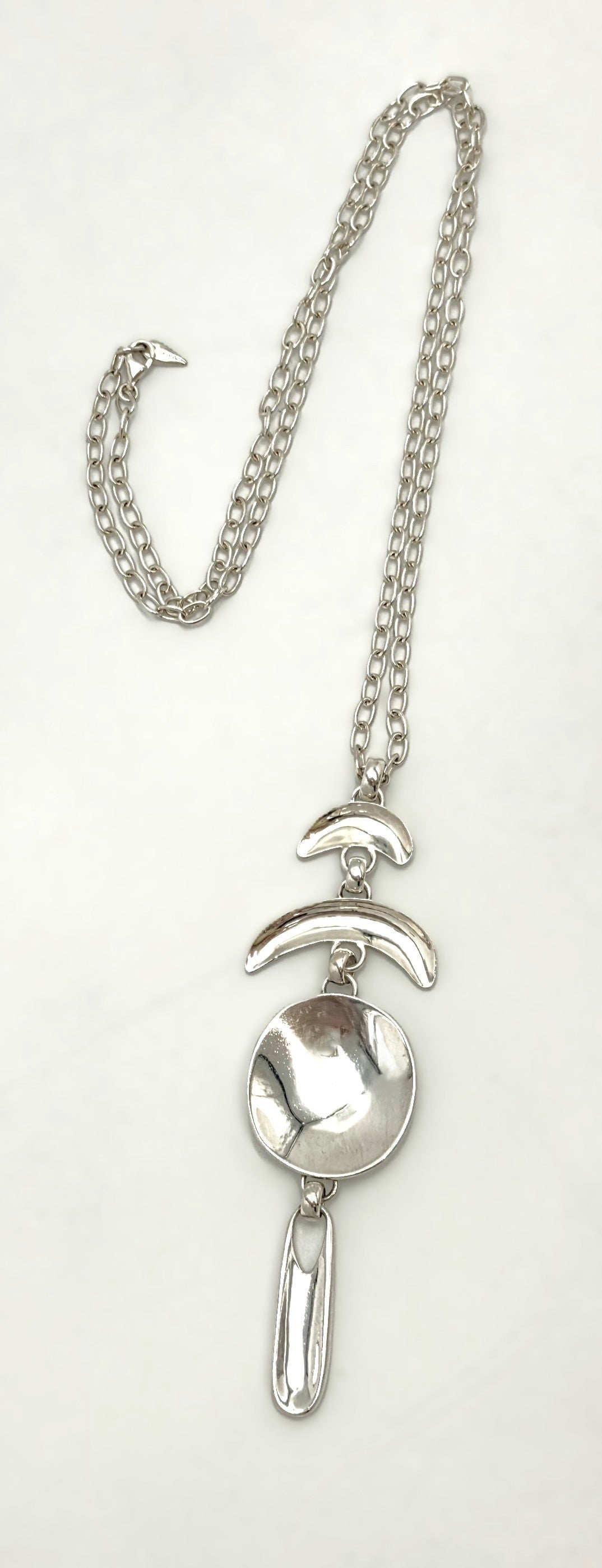 Vintage RLM Robert Lee Morris Sterling Modernist Articulated Pendant Necklace, alternate product view 3