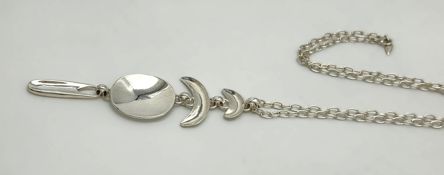 Vintage RLM Robert Lee Morris Sterling Modernist Articulated Pendant Necklace, alternate product view 4