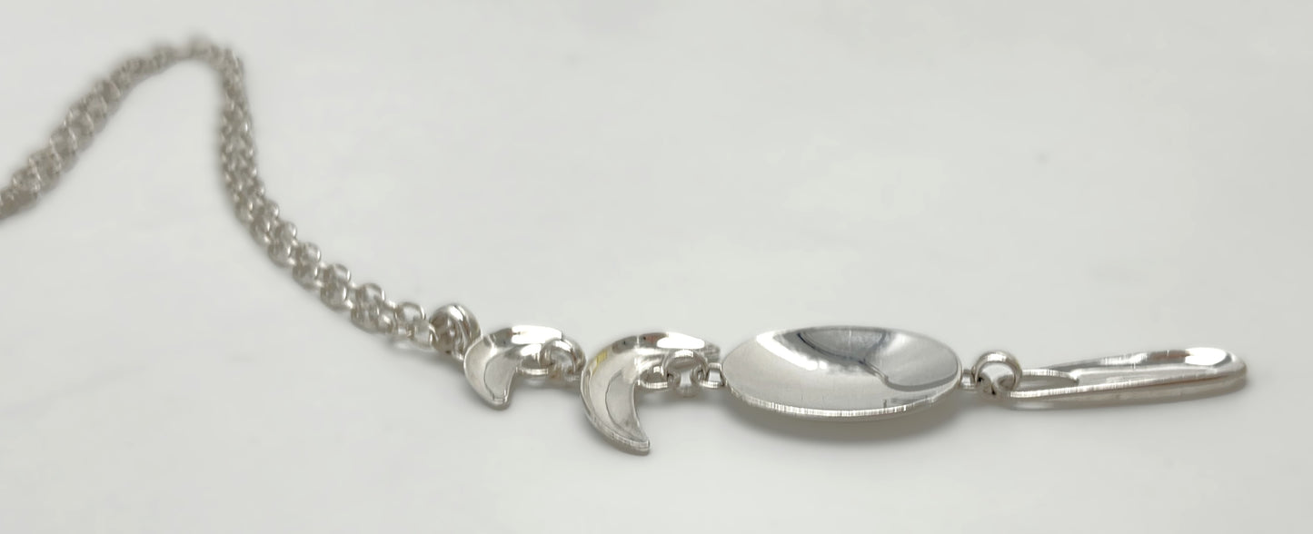 Vintage RLM Robert Lee Morris Sterling Modernist Articulated Pendant Necklace, alternate product view 5