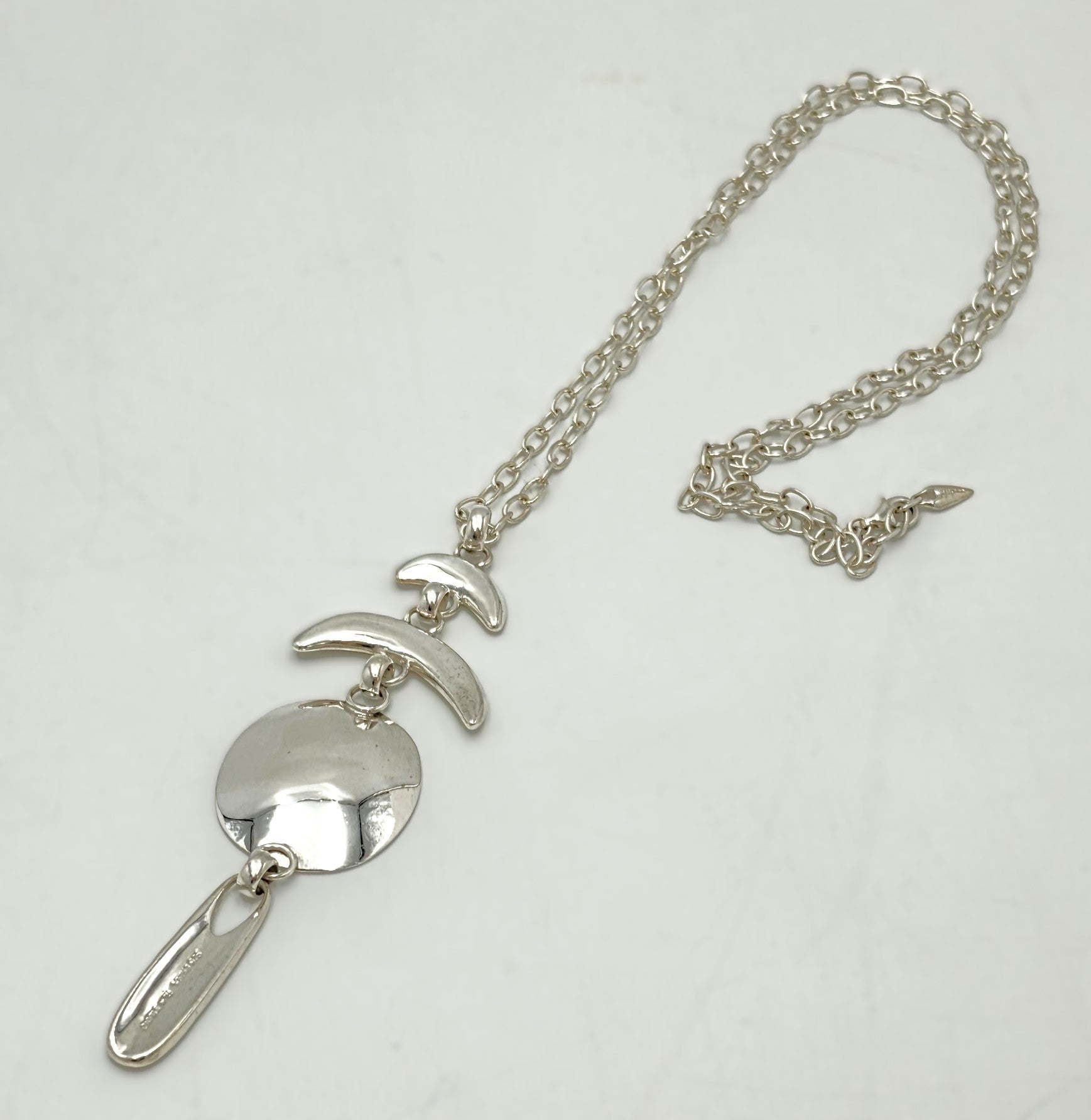 Vintage RLM Robert Lee Morris Sterling Modernist Articulated Pendant Necklace, alternate product view 6