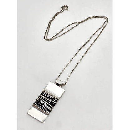 Elegant Brenna Glanzer Klassen Sterling Silver Abstract Modernist Necklace