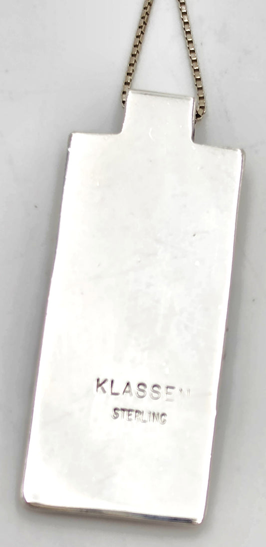 Elegant Brenna Glanzer Klassen Sterling Silver Abstract Modernist Necklace