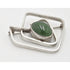 Vintage Sterling & Nephrite Modernist 3D Geometric Abstract Brooch Signed