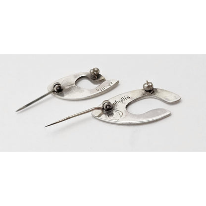 Iconic Designer Phyllis Sklar Sterling Set of 2 Modernist Brooches RARE 50/60s, alternate product view 4
