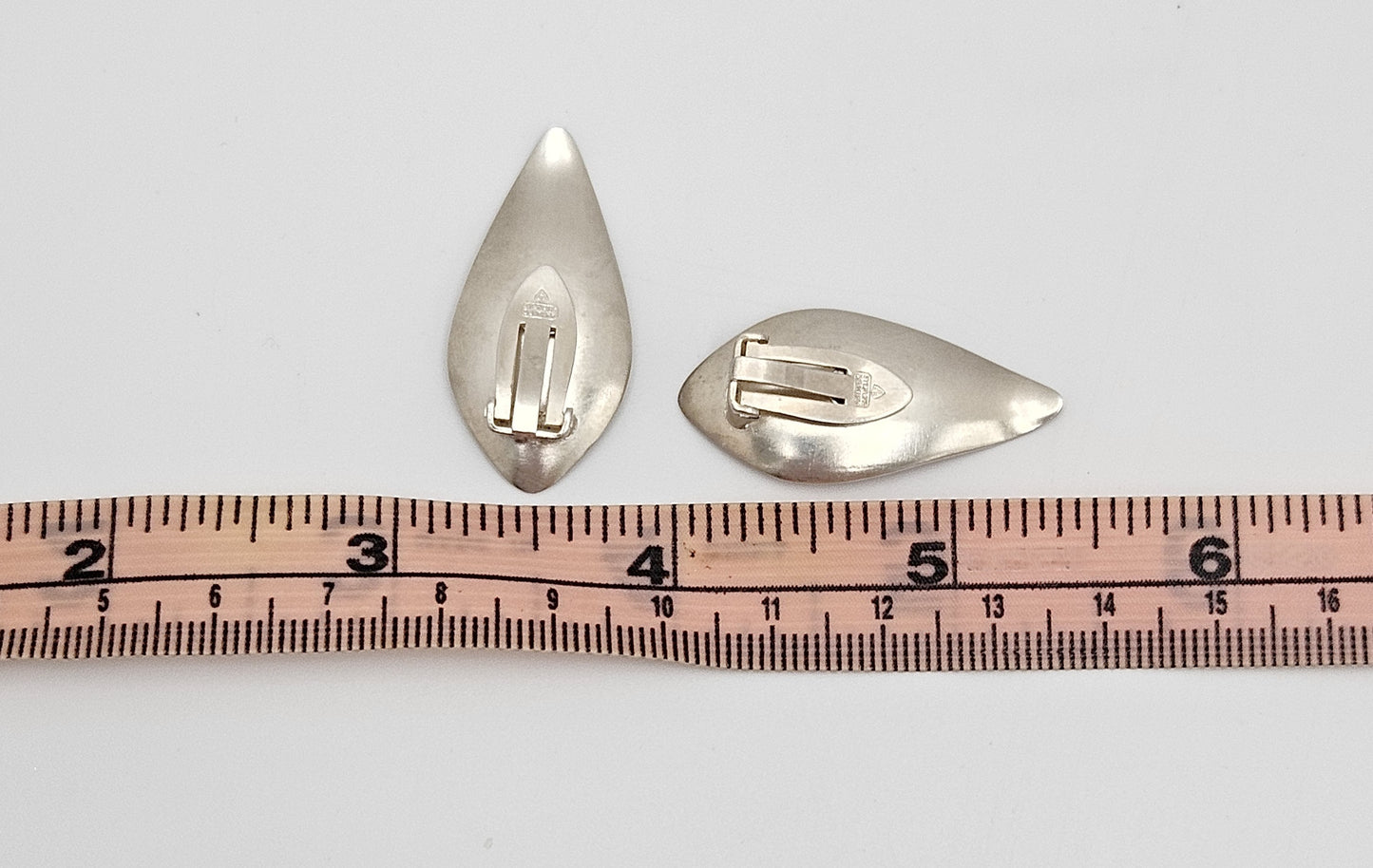 Superb Anton Michelsen Denmark Sterling Scandi Modernist Earrings 1950s, alternate product view 6