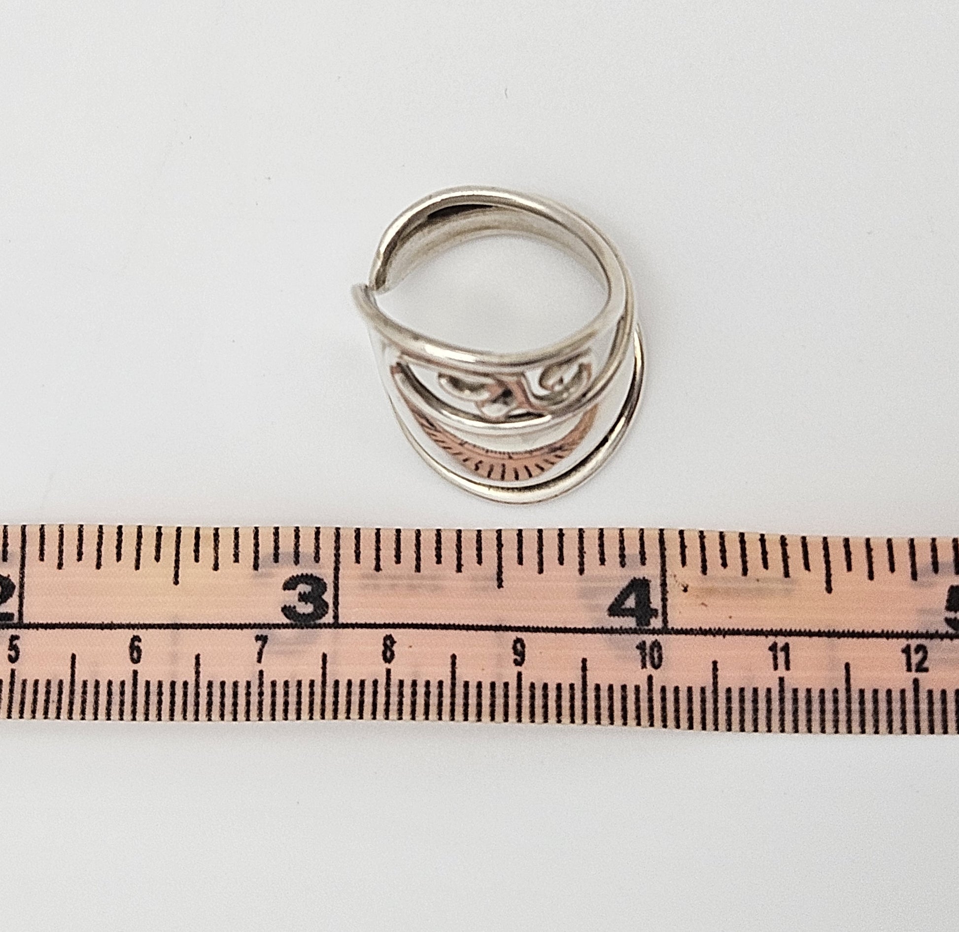Danish Designer Janina Nielsen Abstract Mod Sterling Silver Cuff Ring C. 1980s, alternate product view 5