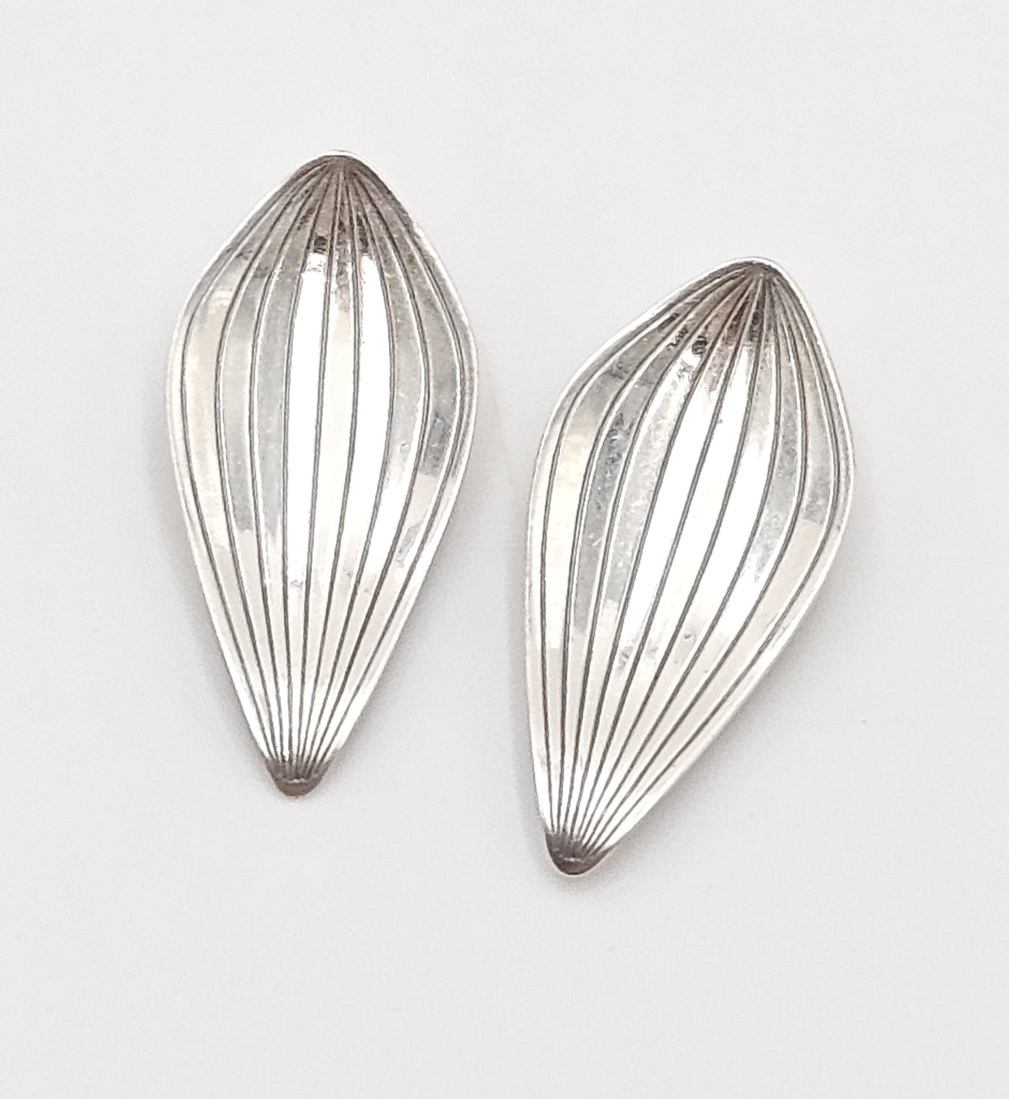Superb Anton Michelsen Denmark Sterling Scandi Modernist Earrings 1950s