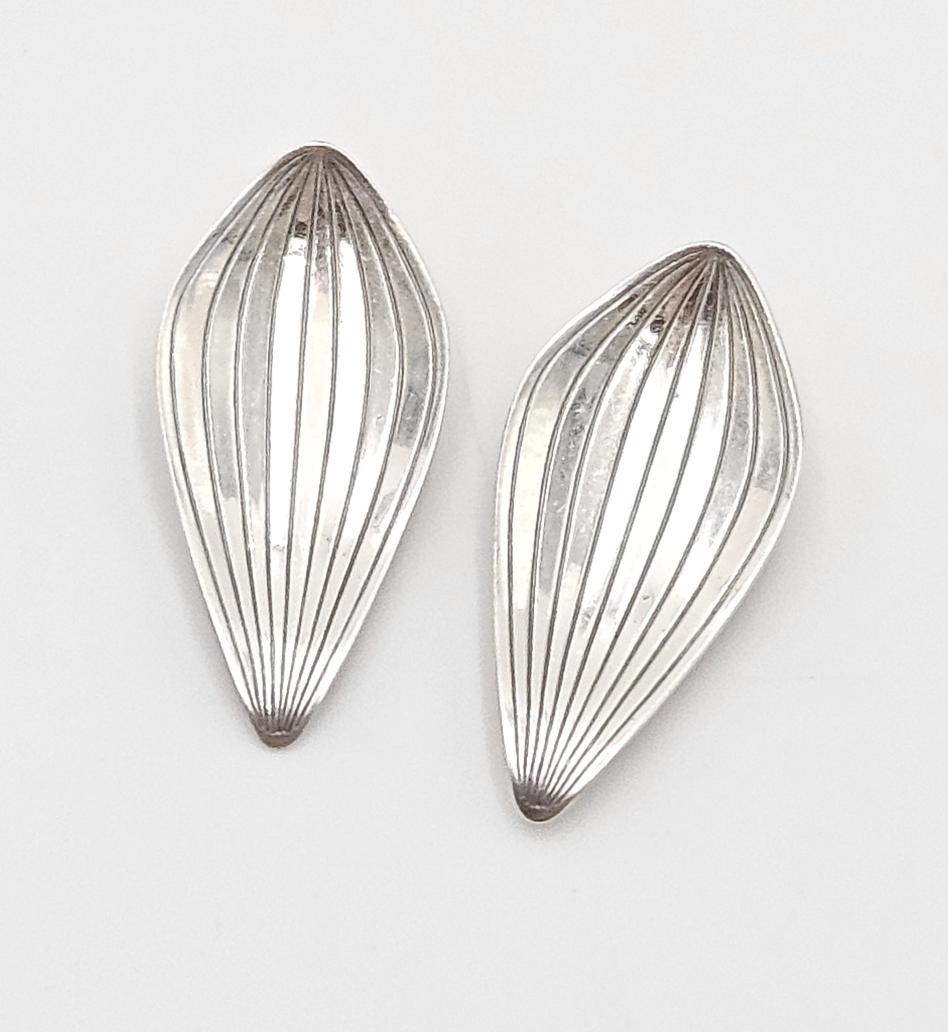 Superb Anton Michelsen Denmark Sterling Scandi Modernist Earrings 1950s