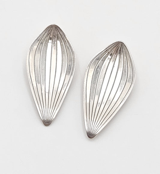 Superb Anton Michelsen Denmark Sterling Scandi Modernist Earrings 1950s
