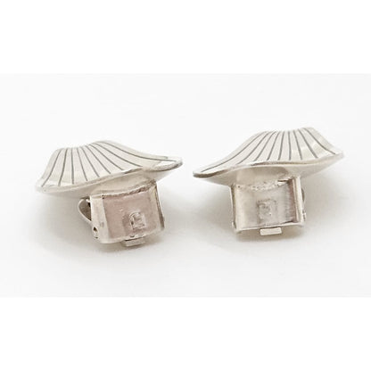 Superb Anton Michelsen Denmark Sterling Scandi Modernist Earrings 1950s, alternate product view 4