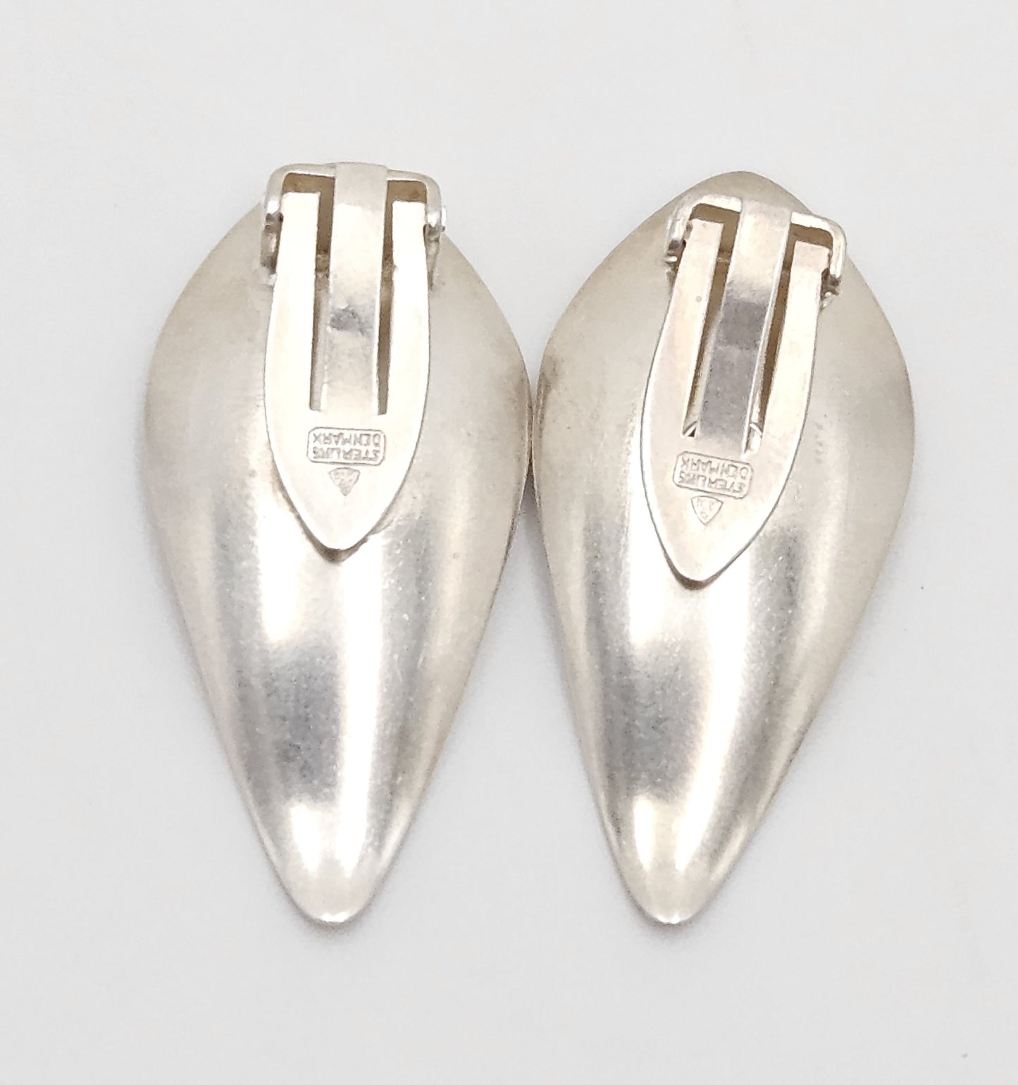 Superb Anton Michelsen Denmark Sterling Scandi Modernist Earrings 1950s, alternate product view 5