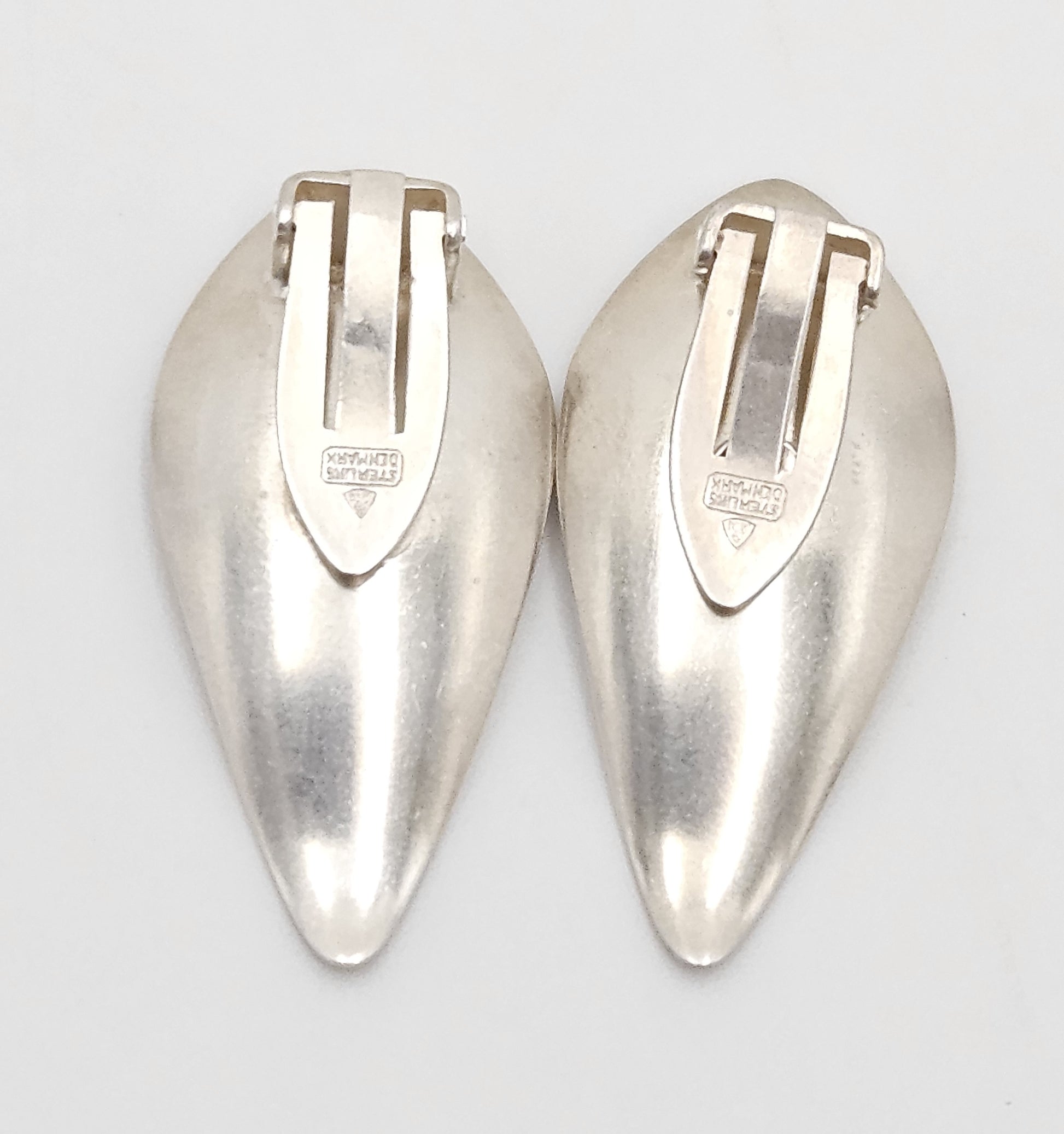 Superb Anton Michelsen Denmark Sterling Scandi Modernist Earrings 1950s, alternate product view 5