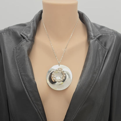 Rare Owe Johansson Sweden Finland Sterling XL Statement Necklace 1960/70s, alternate product view 2