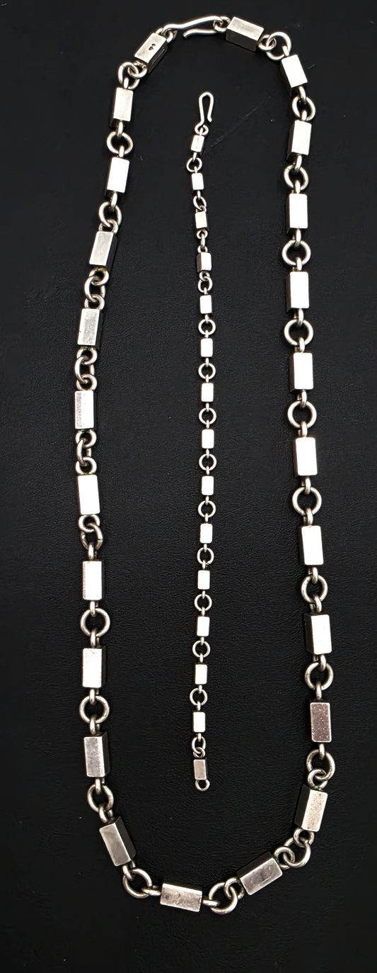 Superb SBH - Wiwen Sweden Modernist Sterling Necklace Bracelet Set 1946/1951