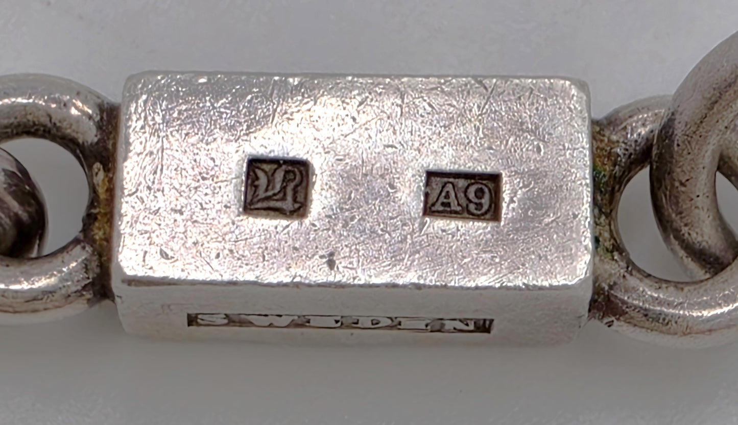 Superb SBH - Wiwen Sweden Modernist Sterling Necklace Bracelet Set 1946/1951, alternate product view 6