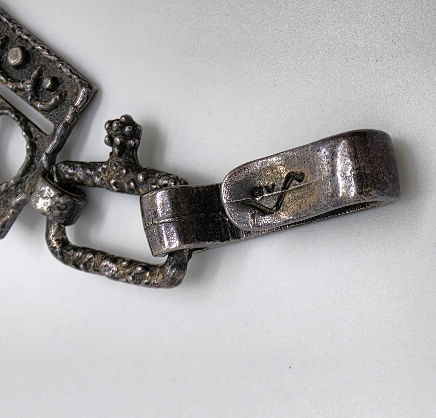 Superb Guy Vidal Abstract Brutalist Links SP Pewter Belt or XL Necklace 60/70s, alternate product view 5