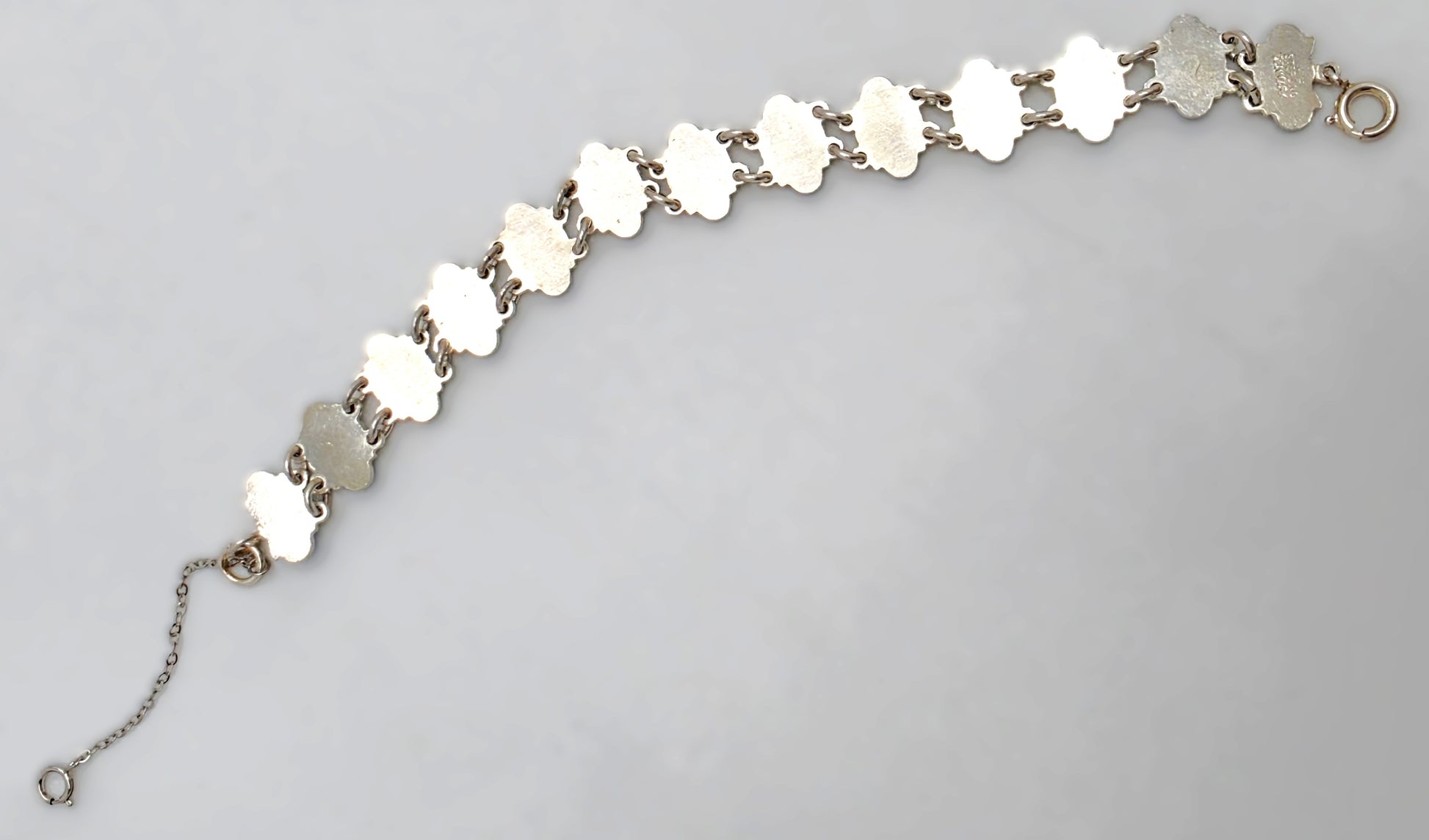 Volmer Bahner Denmark Sterling Lt. Blue Enamel Art Deco Bracelet C. 1940's, alternate product view 7