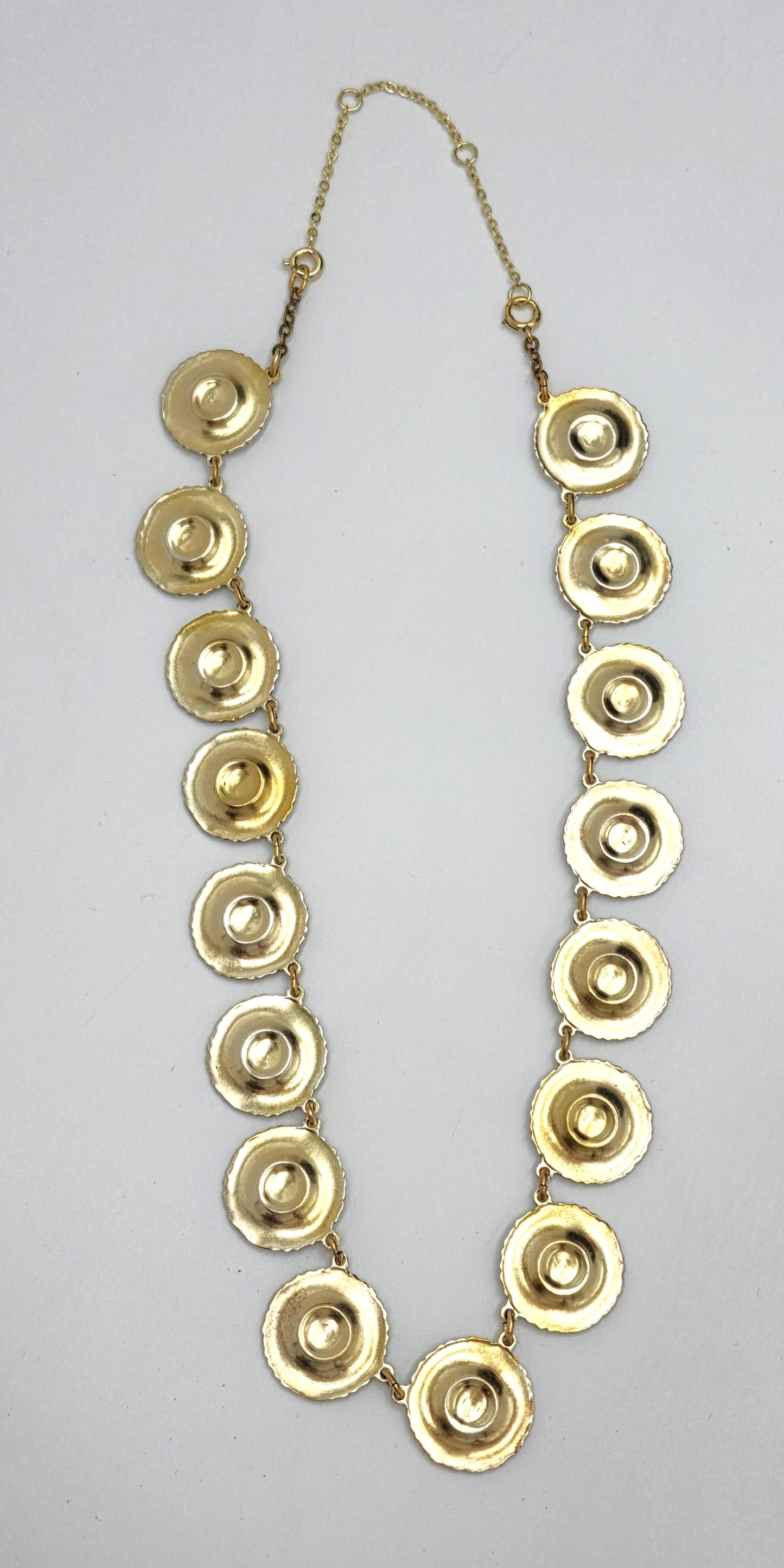 Anton Michelsen Denmark Sterling Enamel Marguerite Daisy Necklace 1940s, alternate product view 6