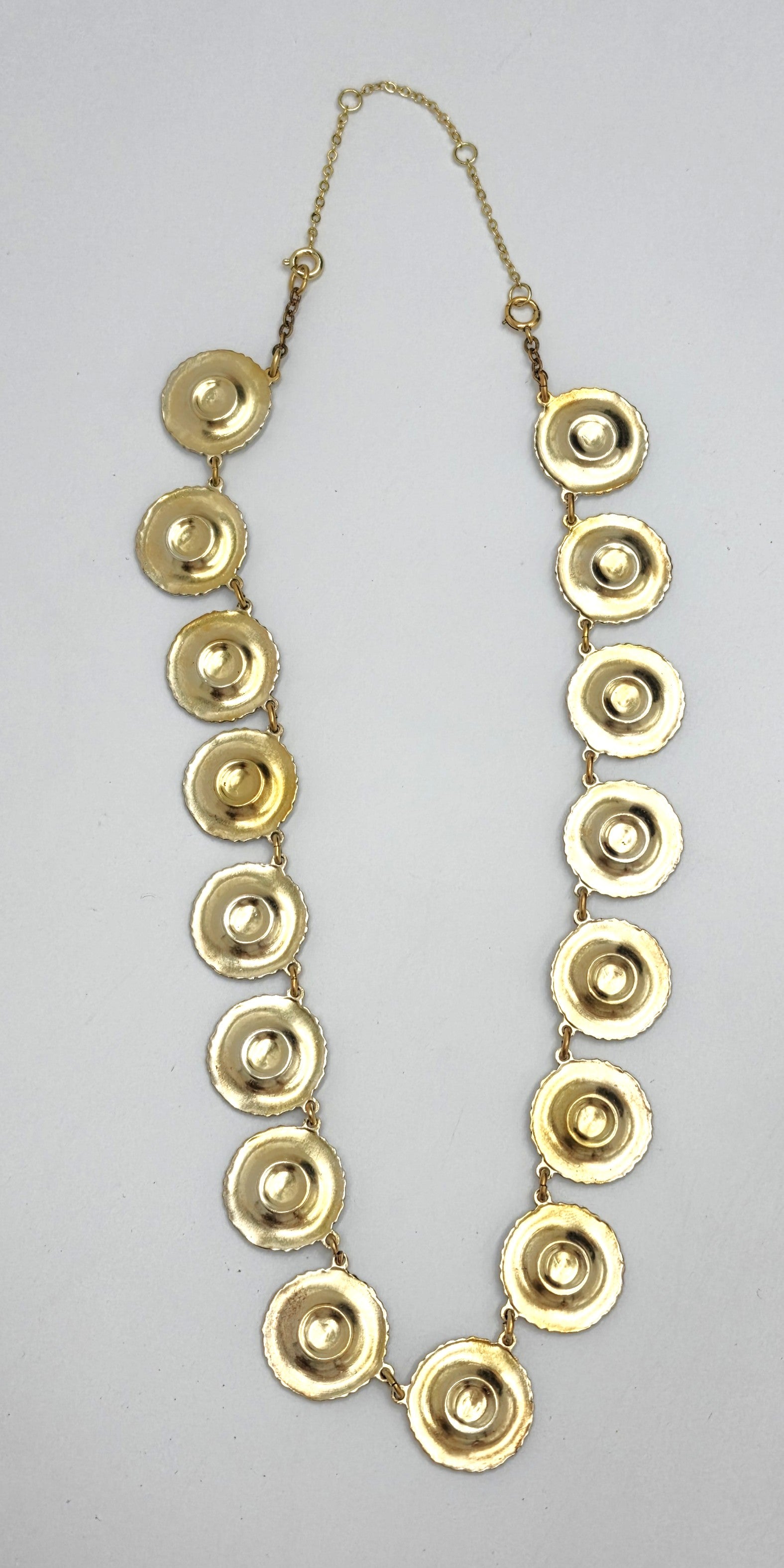 Anton Michelsen Denmark Sterling Enamel Marguerite Daisy Necklace 1940s, alternate product view 6