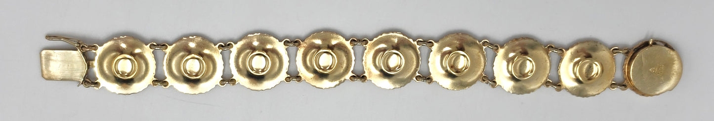 Anton Michelsen Denmark Sterling Enamel Marguerite Daisy Bracelet 1940s, alternate product view 8