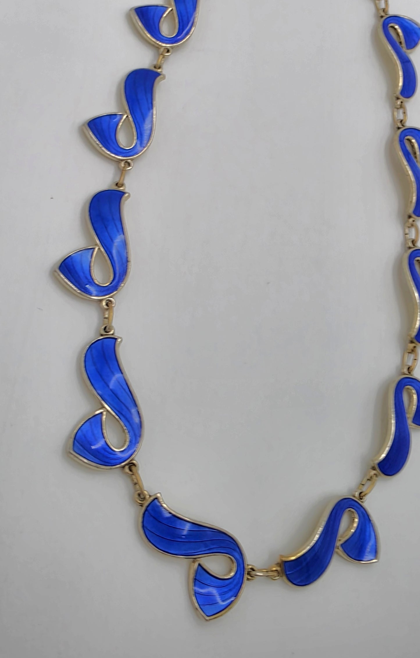 Ivar Holth Norway Sterling Enamel Retro Modernist RARE Necklace 1940's, alternate product view 4