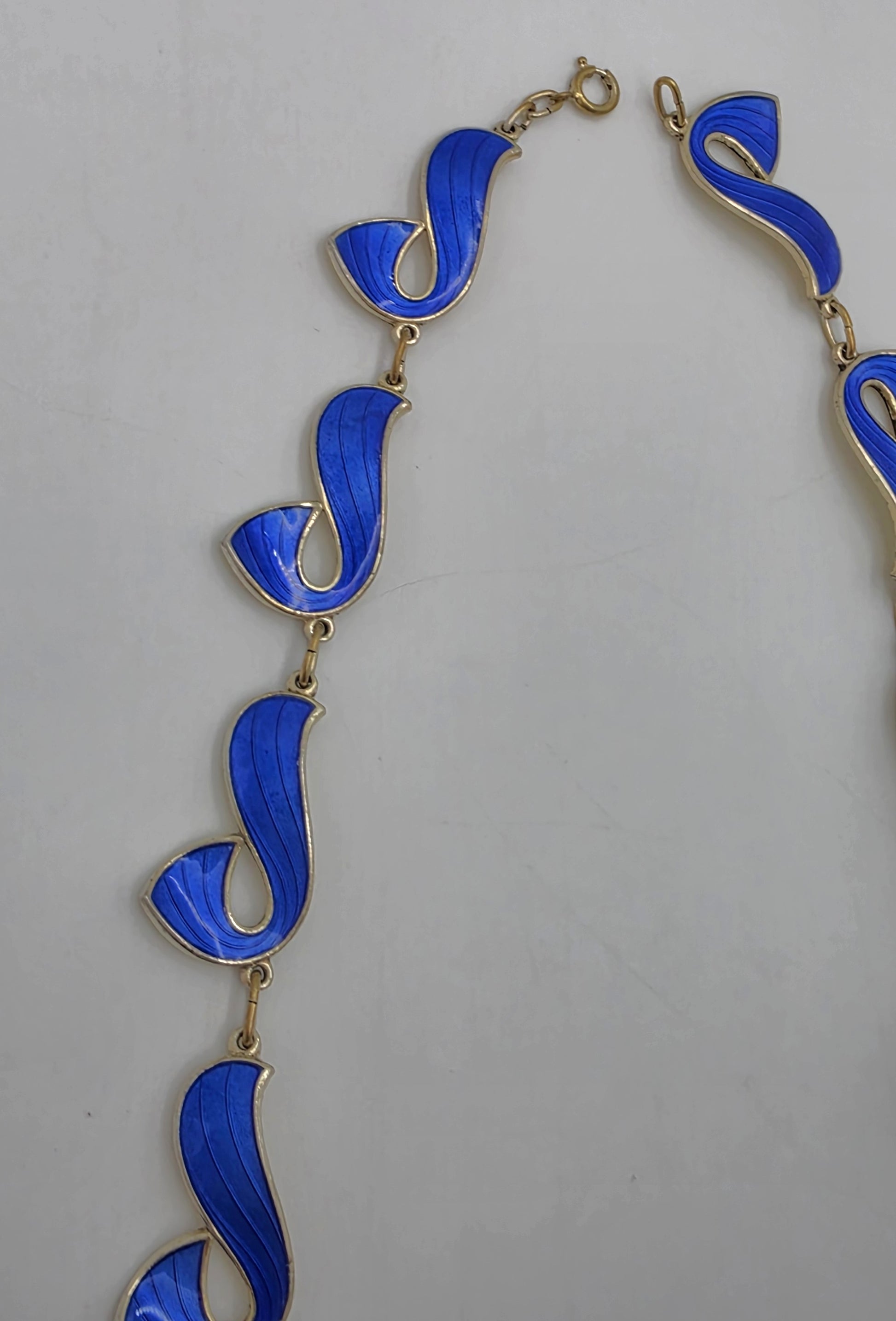 Ivar Holth Norway Sterling Enamel Retro Modernist RARE Necklace 1940's, alternate product view 5
