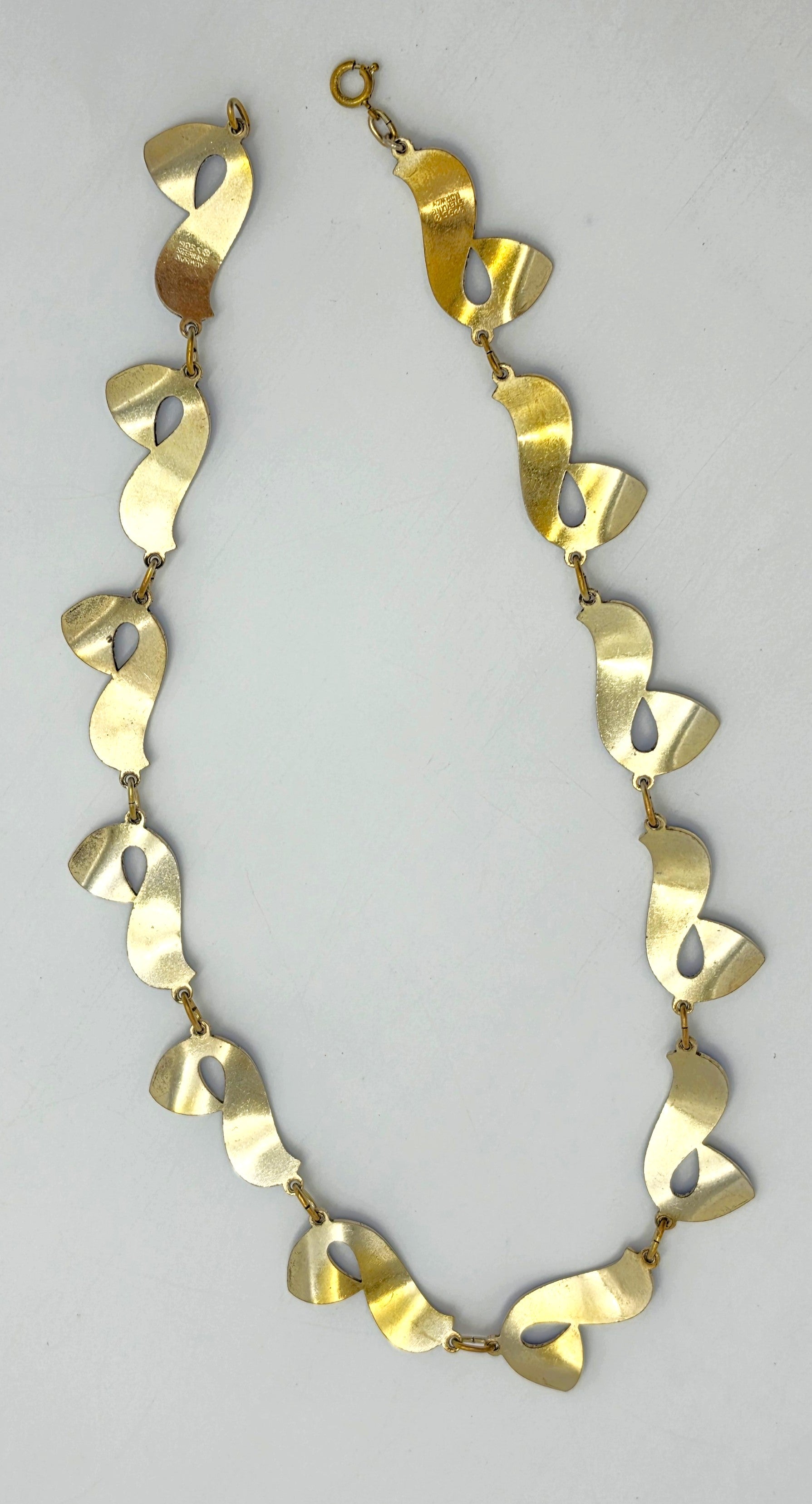 Ivar Holth Norway Sterling Enamel Retro Modernist RARE Necklace 1940's, alternate product view 8