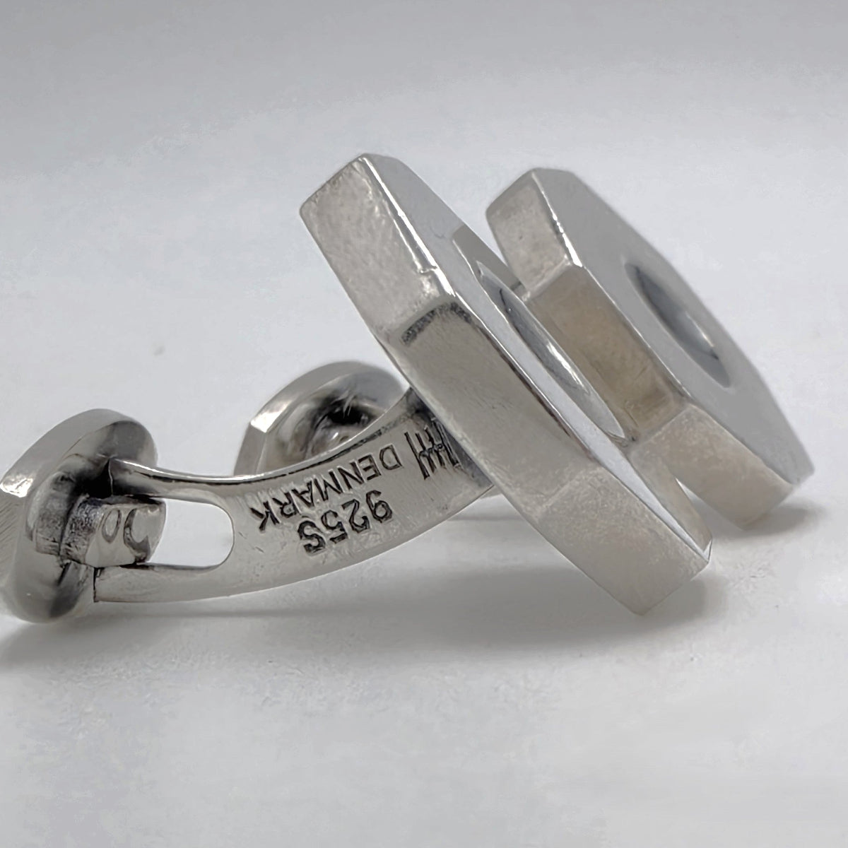 Hans Hansen Denmark Sterling Silver Modernist Cufflinks 