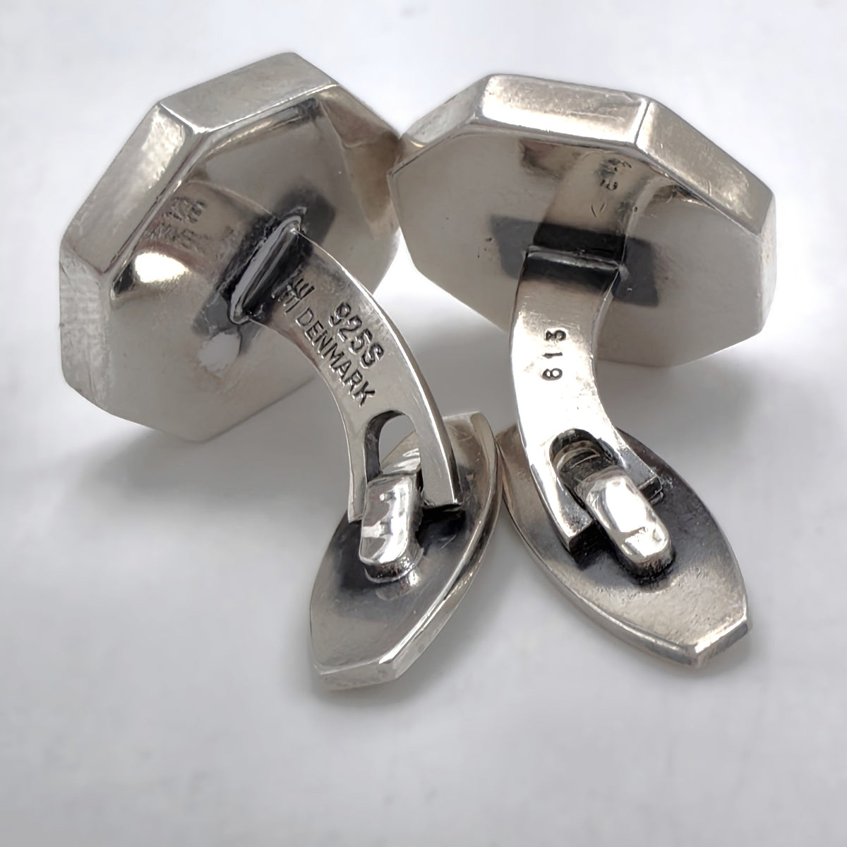 Hans Hansen Denmark Sterling Silver Modernist Cufflinks 