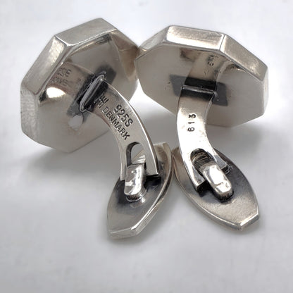 Hans Hansen Denmark Sterling Silver Modernist Cufflinks 