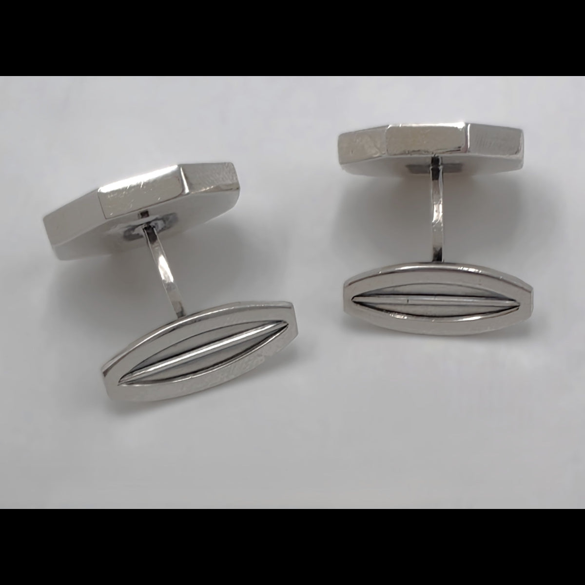 Hans Hansen Denmark Sterling Silver Modernist Cufflinks 