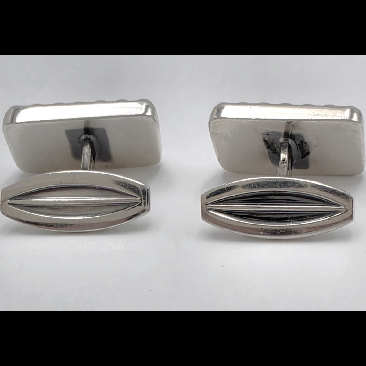 Hans Hansen Denmark Sterling Silver Modernist Cufflinks 