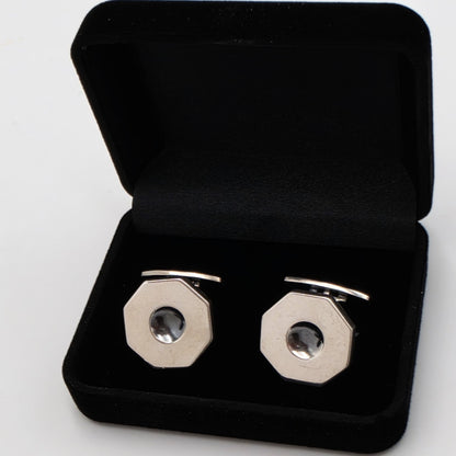 Hans Hansen Denmark Sterling Silver Modernist Cufflinks 