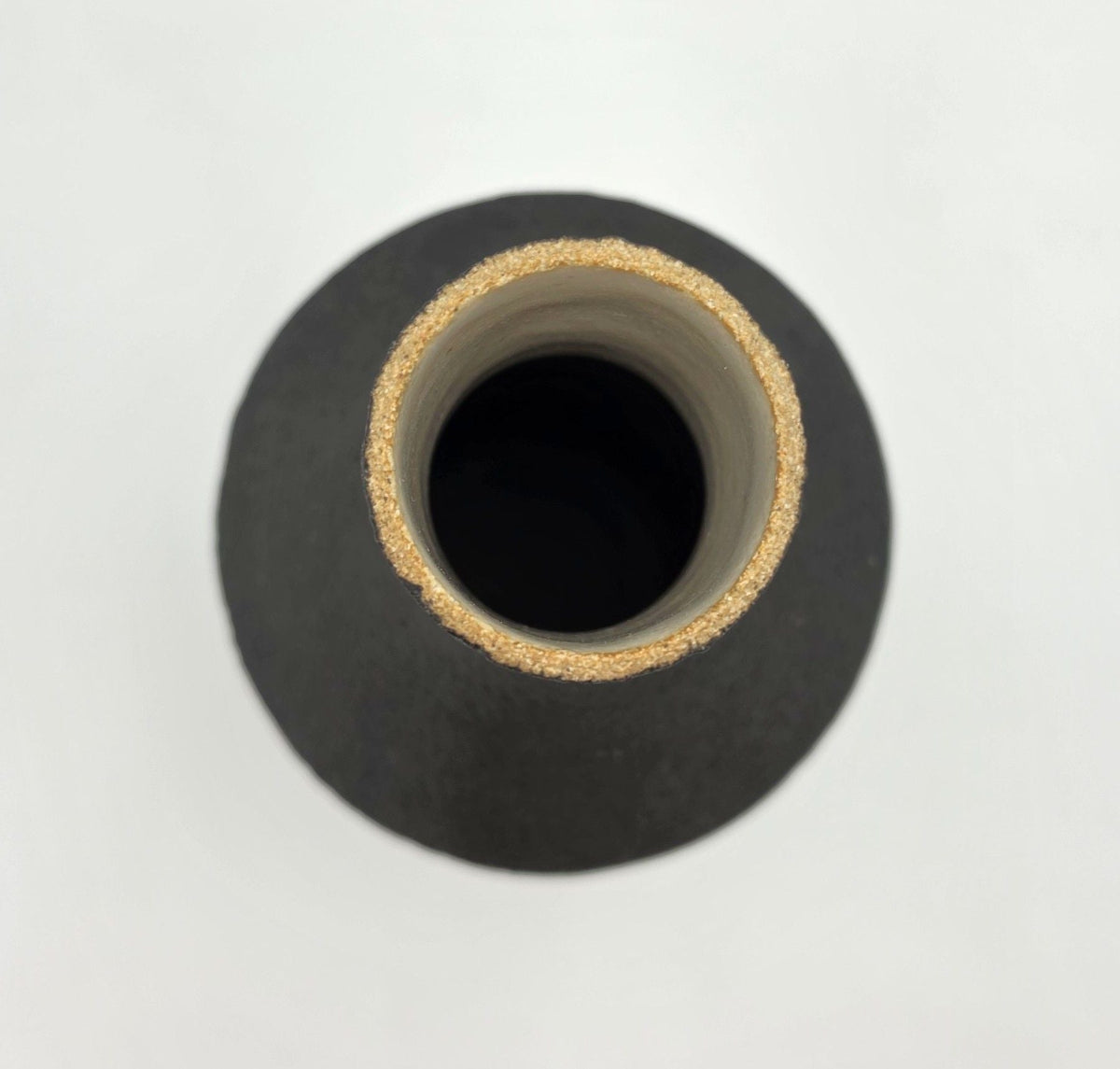 Mirena Kim Studio Ceramic Matte Black &amp; Cream Tall Vase
