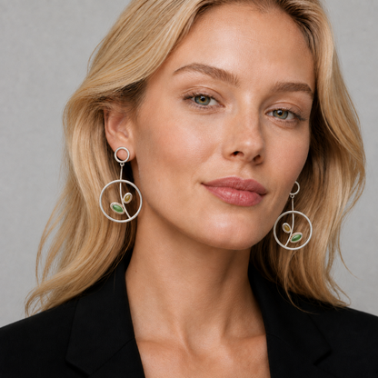 Amy Faust Jewelry Artisan Amy Faust Sterling Modernist XL Drop Dangle Earrings
