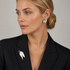 Just A Denmark Jewelry Danish Designer Just Andersen Sterling Leaves Brooch Earrings SET Circa 1930s
