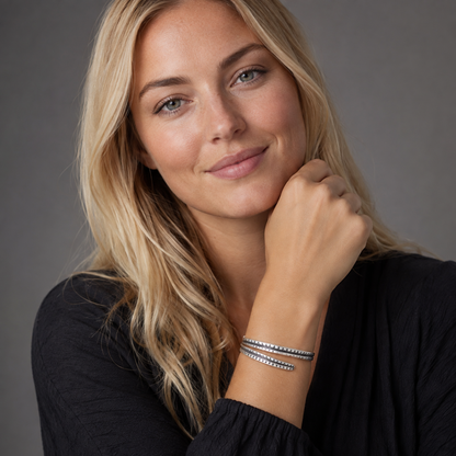 David Andersen Jewelry David Andersen Norway Sterling Viking Saga Series Bi-Pass Bangle Circa 1960&