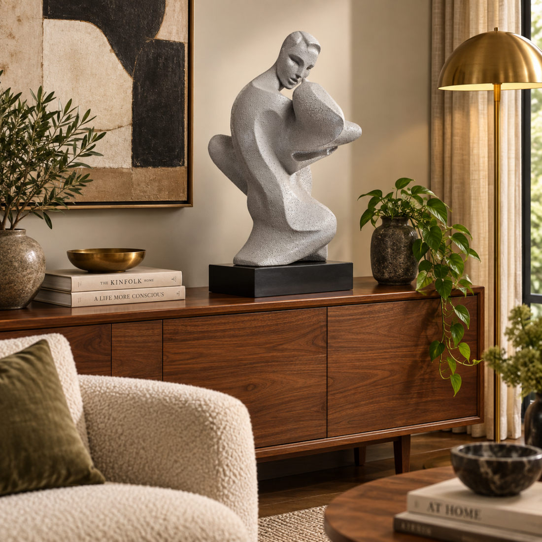 Austin Productions Sculpture Alexsander Danel For Austin Lovers Deco Modernist Huge Ceramic Sculpture 1990
