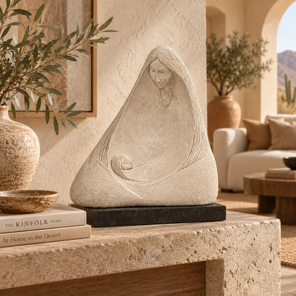Austin Productions Sculpture Large Austin Productions Acoma Series La Madre Ceramic Sculpture Circa 1983