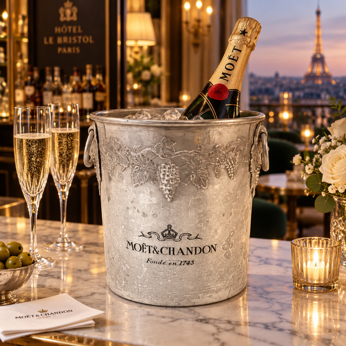 Moet Chandon France Etain Pewter Single Magnum Champagne Cooler 1970/80s