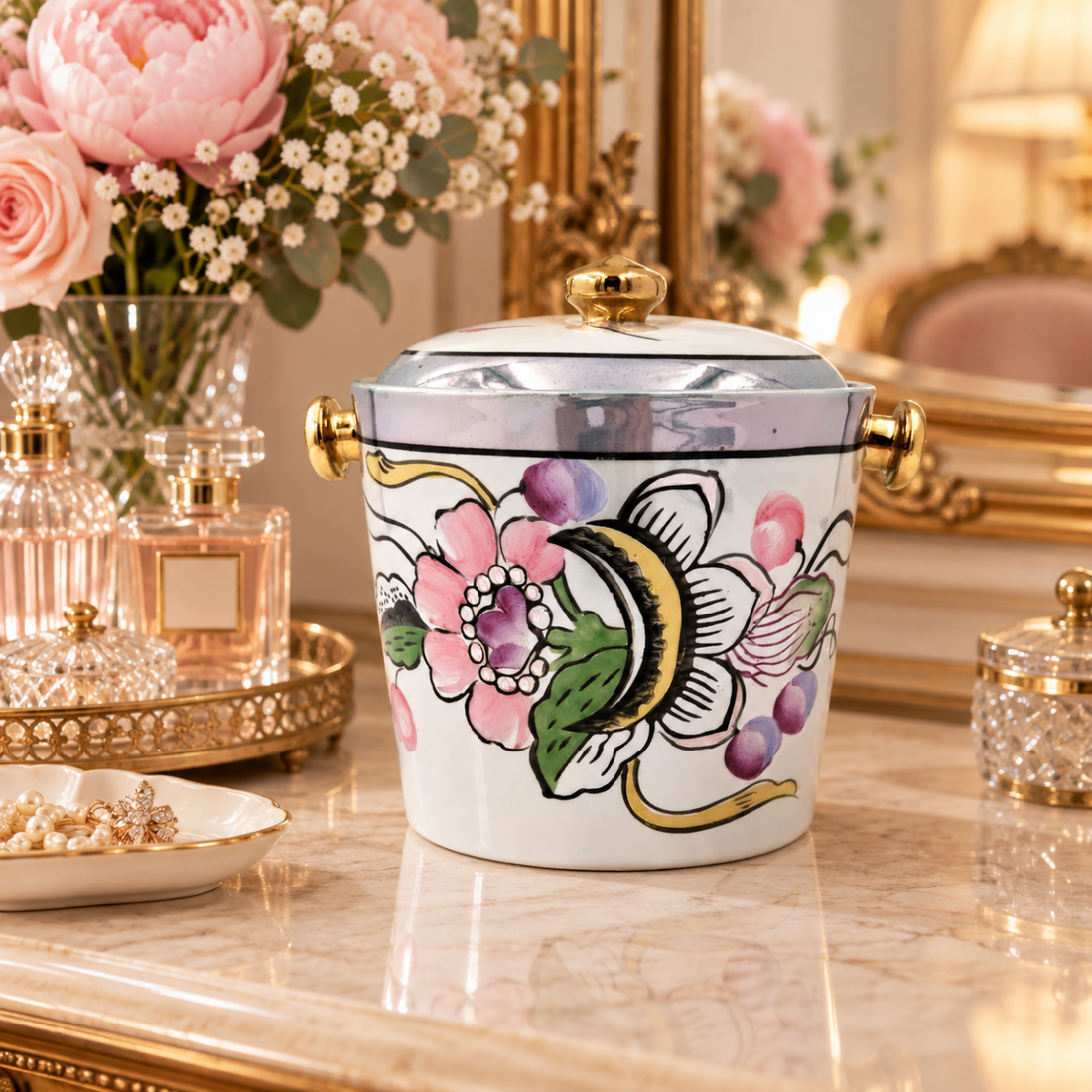 Japan Barware Vintage Japanese Porcelain Ice Bucket