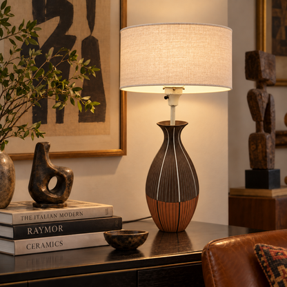 Ugo Zaccagnini Italy for Raymor Bitossi Lighting MCM Ugo Zaccagnini Italy Raymor Bitossi Ceramic Table Lamp 