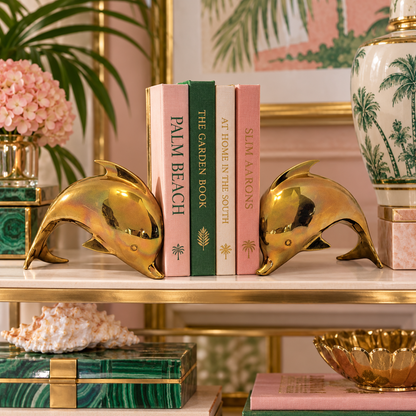Dolbi Cashier Bookends Superb Dolbi Cashier Solid Brass Modernist Dolphin Porpoise Bookends C. 1986