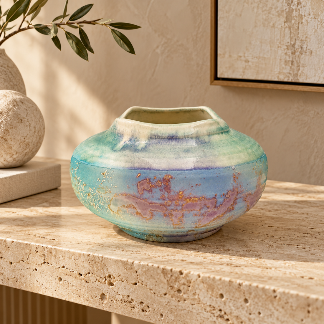 Evans Vase Superb Tony Evans Abstract Modernist Raku Ceramic Vase 