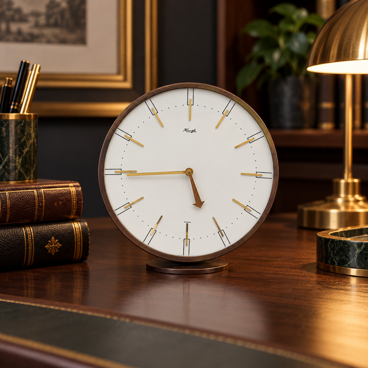 Heinrich Johannes Möller For Kienzle Germany Art Deco Mantle Clock C. 1950