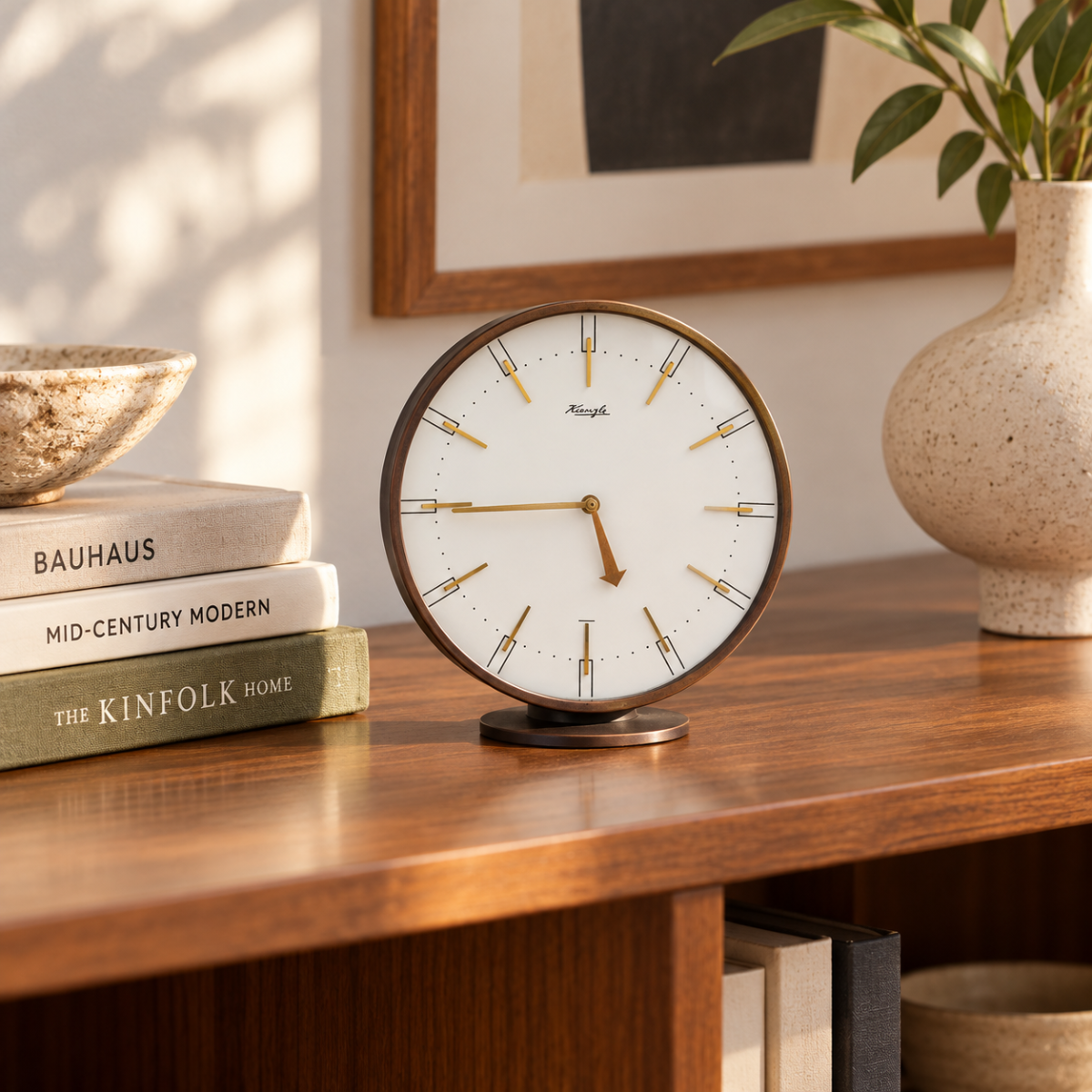 Heinrich Johannes Möller For Kienzle Germany Art Deco Mantle Clock C. 1950