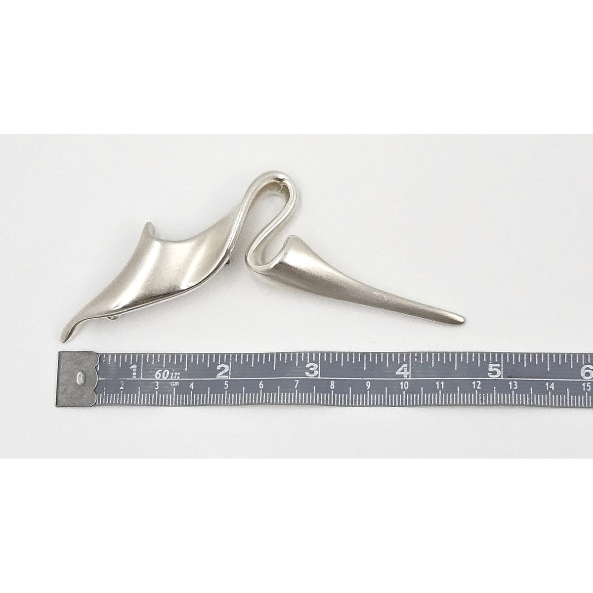 Designer Ilan Hubara Israel Abstract Mod XL Sterling Brooch
Circa 1980&