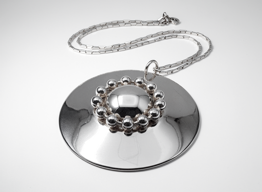 Rare Owe Johansson Sweden Finland Sterling XL Statement Necklace 1960/70s