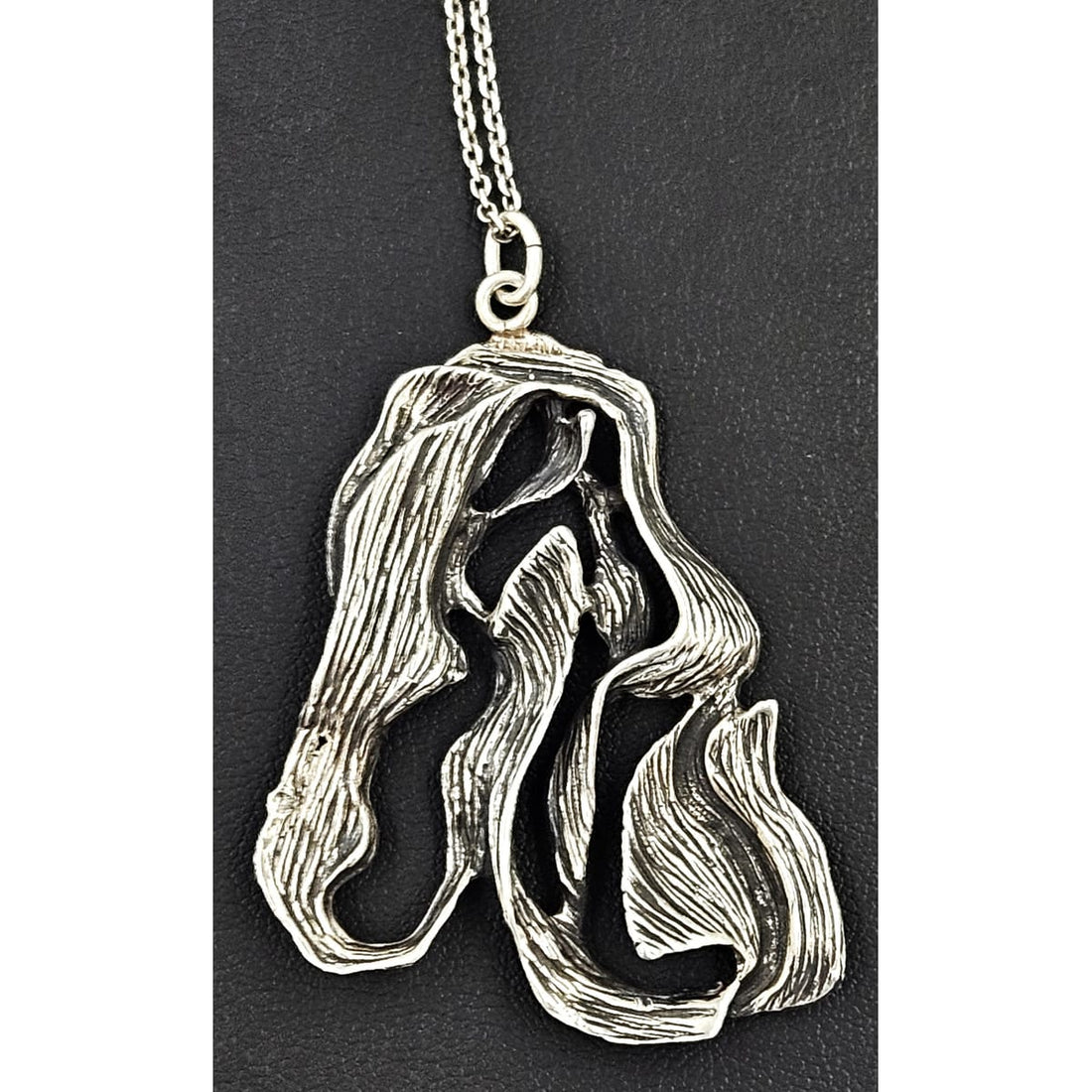 Vintage OOAK Designer Eneko Spain Sterling Abstract Modernist Pendant Necklace