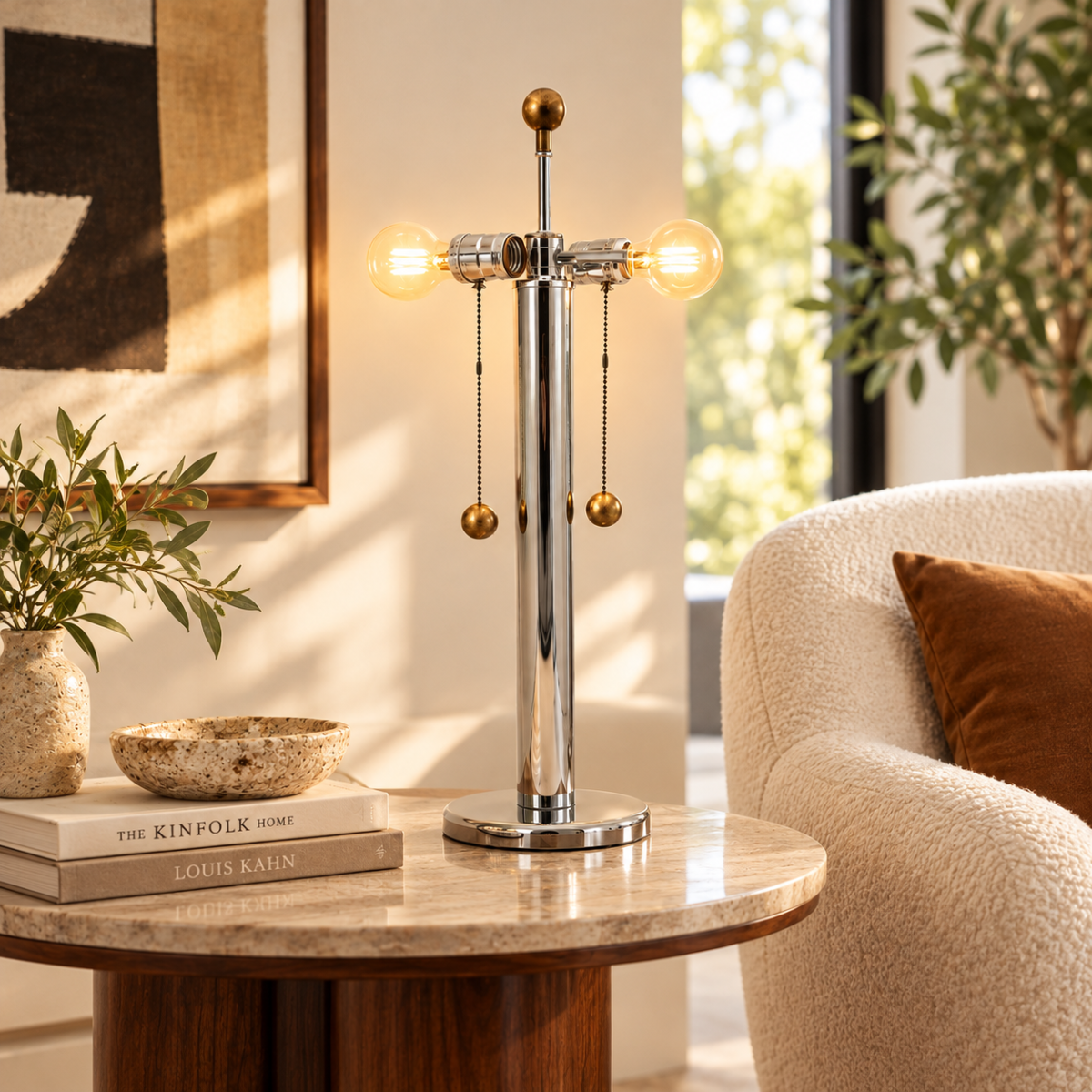 Robert Sonneman Lighting Superb Sonneman for Kovacs Chrome Modernist Bauhaus Table Lamp Circa 1960&